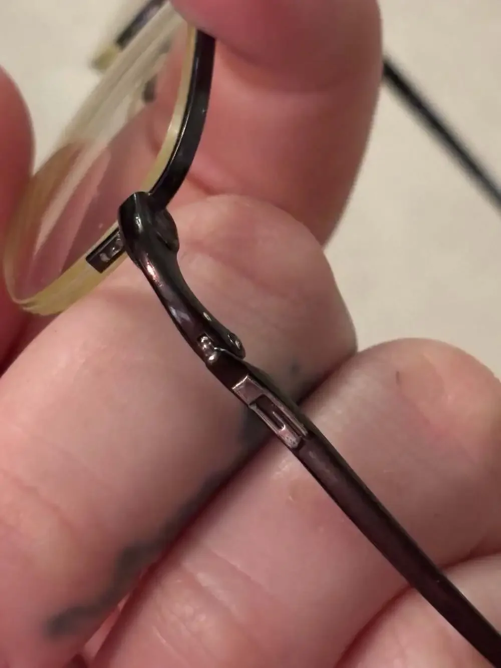 GUCCI Brown Metal Semi Rimless Eyewear Readers
